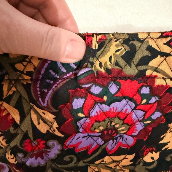 Vera Bradley SM Original Tote Floral Paisley Tote Bag in Black and Burgundy - Picture 9 of 9